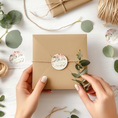 Pink Floral You’re Invited Stickers 108pcs