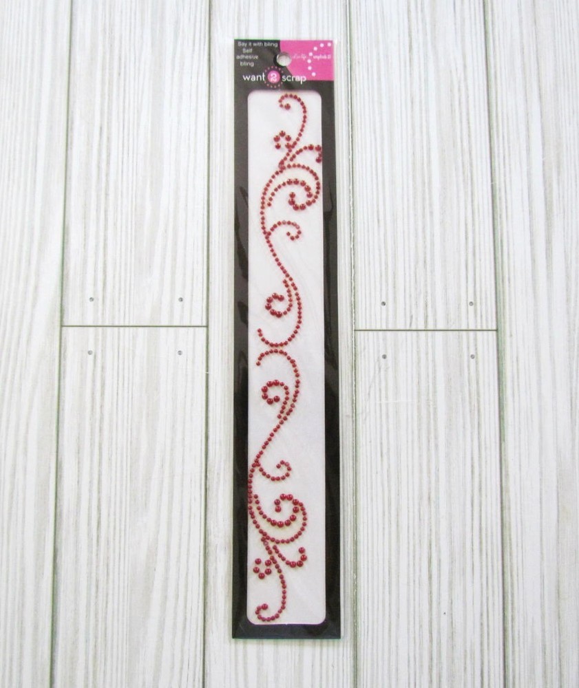 Want 2 Scrap Finesse Swirls Rhinestone / Pearl Self Adhesive stickers