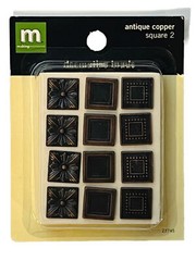 Making Memories Antique Copper Square 2 Decorative Brads 12 Pk Lot Of 2 New