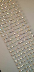 CraftbuddyUS 240 pcs x 8 mm Self Adhesive Faceted Round Gems,Color-AB WHITE
