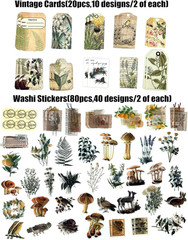 260PCS Vintage Journaling Scrapbooking Supplies Scrapbook Sticker Paper Ephemera