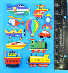 Vehicles Transportation Travel Pop Up Dimensional Sticker Sheet