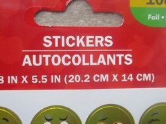 Teaching Tree 202 Fun Silly Expressive Emoji Shiny Gold Stickers 1″, 1/2″ New!
