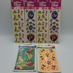 Disney Sticker Lot Mickey Snow White Dwarfs Lion King Simba 6 Packs