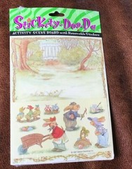 EASTER BUNNIES SCENE ACTIVITY BOARD Removeable Stickers Gibson 2 Sheet NIP 1997