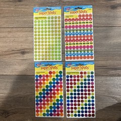 Vintage Super Spots Stickers NEW Trend Happy Sparkle Colorful Smiles RARE 1998