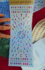 CRAFTER’S SQUARE ~ GEMSTONE & JEWEL BORDER STICKERS ~ 8 SHEETS & CASE ~ NEW
