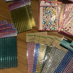 Lot Of 60 New Gemstone Rhinestone Jewel Stickers Crafts Self Adhesive Stick on