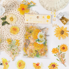 Flower Gold Foil Holographic Stickers Set 120 Pcs with 3 Themes, Resin Transpare
