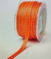 MAY ARTS RIBBONS~SATIN KNOTTED EDGE RIBBON~ORANGE~3/8 » X 3 YDS!