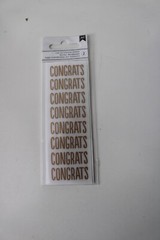 American Craft Mini Marks Rub-On Transfers CONGRATS 2PG – 16PC Gold Scrapbooking