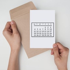 Calendar Date Week Number Clear Stamps for Card Making and Journaling, Clock Tim