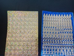2X HOLOGRAPHIC STICKERS SCRAPBOOKING NEW (ST1065) LETTERS/NUMBERS (1 CM)