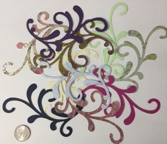 FLOURISH Design Die-Cuts(4pc) 5″x 3″•Card Making•Shape•Swirl •Flower•Garden•Wave
