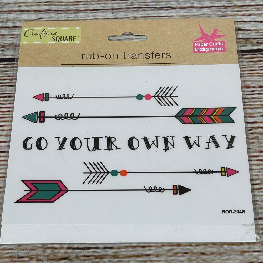 Crafter’s Square Rub-On Transfers Go Your Own Way Arrows Boho ROD-304R NEW