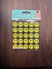 RARE Jolees Sparkly Yellow Smiley Smiling Happy Faces Repeats Scrapbook Stickers