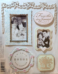 K&COMPANY Brenda Walter WEDDING FRAMES & TAGS Grand Adhesions – 7 pcs