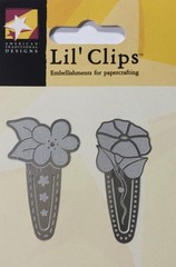 SILVER SPRING FLORAL CLIP(2pc)American Traditional•Journaling Memories•Scrapbook