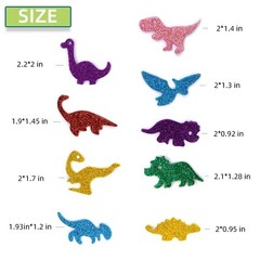 160 Pieces Glitter Dinosaur Foam Stickers Self Adhesive Foam Stickers for Cra…