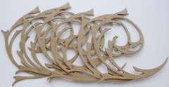 {3} *ELEGANT ROUND FLOURISH* Bare Unfinished Chipboard Die Cuts – 3 1/2″