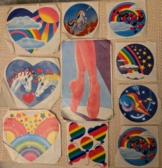 Vintage Lot of Lisa Frank 1980s Stickers Unicorns Rainbow Hearts Ballet Balloons