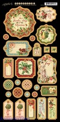 Graphic 45 12 Days of Christmas Chipboard #1 Die-Cuts 6″X12″ Sheet Decorative