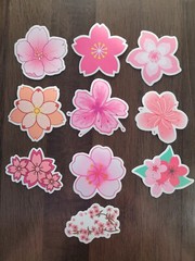 STICKERS x 10 Flowers Pink Cherry Blossom Orchid Tree Sticker CHE3