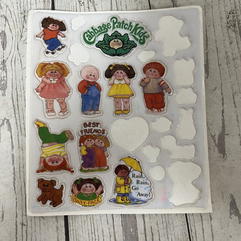 Partial Sheet Vintage 1980’s Puffy Cabbage Patch Doll Stickers