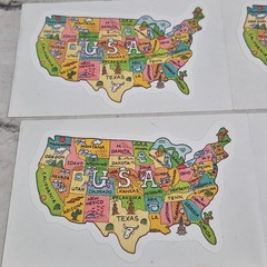 United States USA Stickers 4″ x 2.5″ 4 Stickers