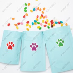 500 1.5in 6 Designs Mix Colors Cat Paw Stickers Chrome Paper Cat Paw Shaped