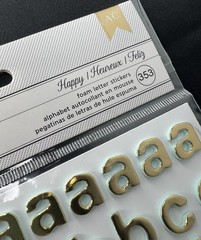 American Crafts Thickers Gold Foam Letter Stickers Scrapbook Lowercase A-Z & 0-9