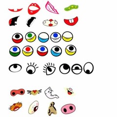 Nose Eyes Sticker 1 Roll(1000Pcs) Paper Roll Craft Eye Noses Mouth Stickers Toy