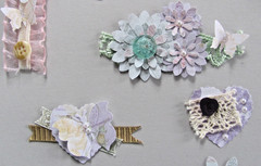 Handmade Shabby Chic Embellishments 12 Paper Lace Ribbon Buttons 12 Junk Journal