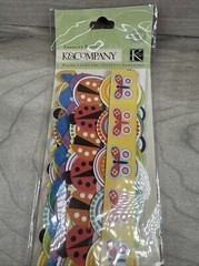K & Company Butterfly Lady Bug Floral Buttons Summer Adhesive Borders Scrapbook