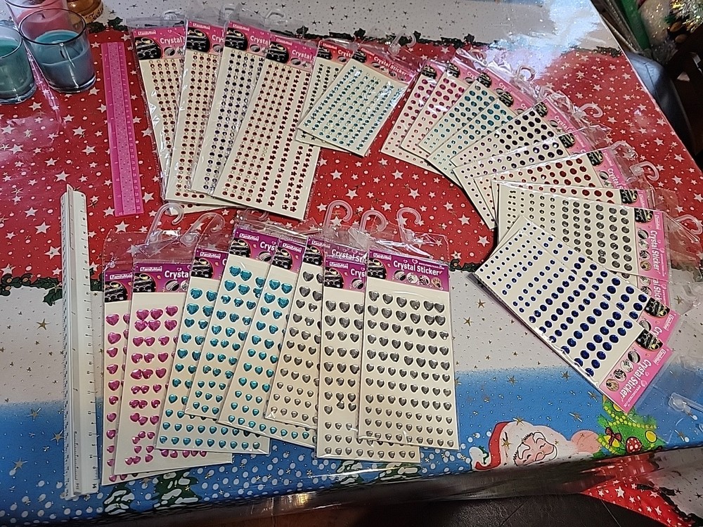lot of Scrapbooking Crystal Stickers Embelishment For Crafting 26 Pcs On Sale