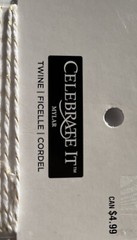 GOLD/WHITE TWINE(5 yards) Christmas•Holiday•Tags•String •Metallic•Gift•Presents