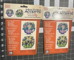 Indoor/Outdoor Accents RUB-ON TRANSFERS – Tea Pots – 2; Flower Garden & Baskets