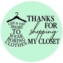 Poshmark Closet Stickers 2″ – Thanks for Shopping, Fashion Quote Label