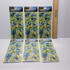 USA Made Lot 6 Packs Hallmark Holographic BATMAN Stickers 2 Sheets Per Pack NOS