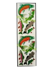 HAMBLY STUDIOS PRISMATIC GLITTER STICKERS FISH FISHING COLLECTABLE VINTAGE RARE.