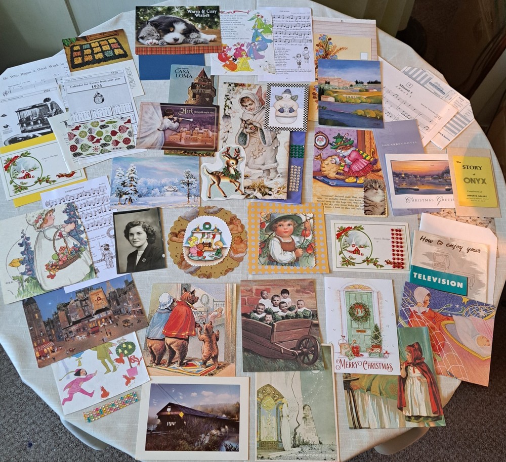 Junk Journal Ephemera Card Making Lot (D) Nice Holiday Mix