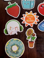 STICKERS x 10 Cherry Tomato Strawberry Milk Headphones Mitten Flower 23V8