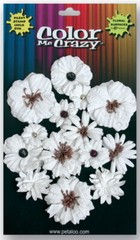 Assorted Flower Mix WHITE 14 PAPER Darjeeling CMC 25-45mm Across Petaloo F