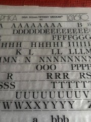 5 Letraset INSTANT LETTERING Transfer Letters 36pt Tiffany Light NICE !