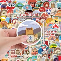 200Pcs World Travel Stickers Pack, Vacation Sticker Famous City Landmark Wate…