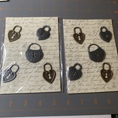 Michaels- Metal Icons Scrapbook Heart Lock Love Crafting Journal Embellishments