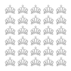 30Pcs Crown Charms 1″ x 0.95″ Mini Metal Rhinestone Crown, Silver