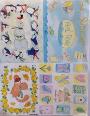 SEASONAL FRAME STICKER SHEET Aprox.8″x11″David Walker Winter•Summer•Fall•Spring•