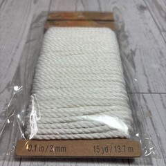 Recollections 100% Cotton Rope White 15yds 13.7m 0.1in 3 mm Non-Wired