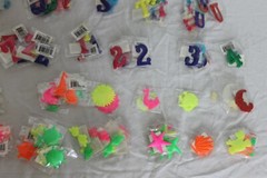 Lot Over 250 Puffy Letters Numbers Figures Shiny Fabric Scrapbook Teachers Craft